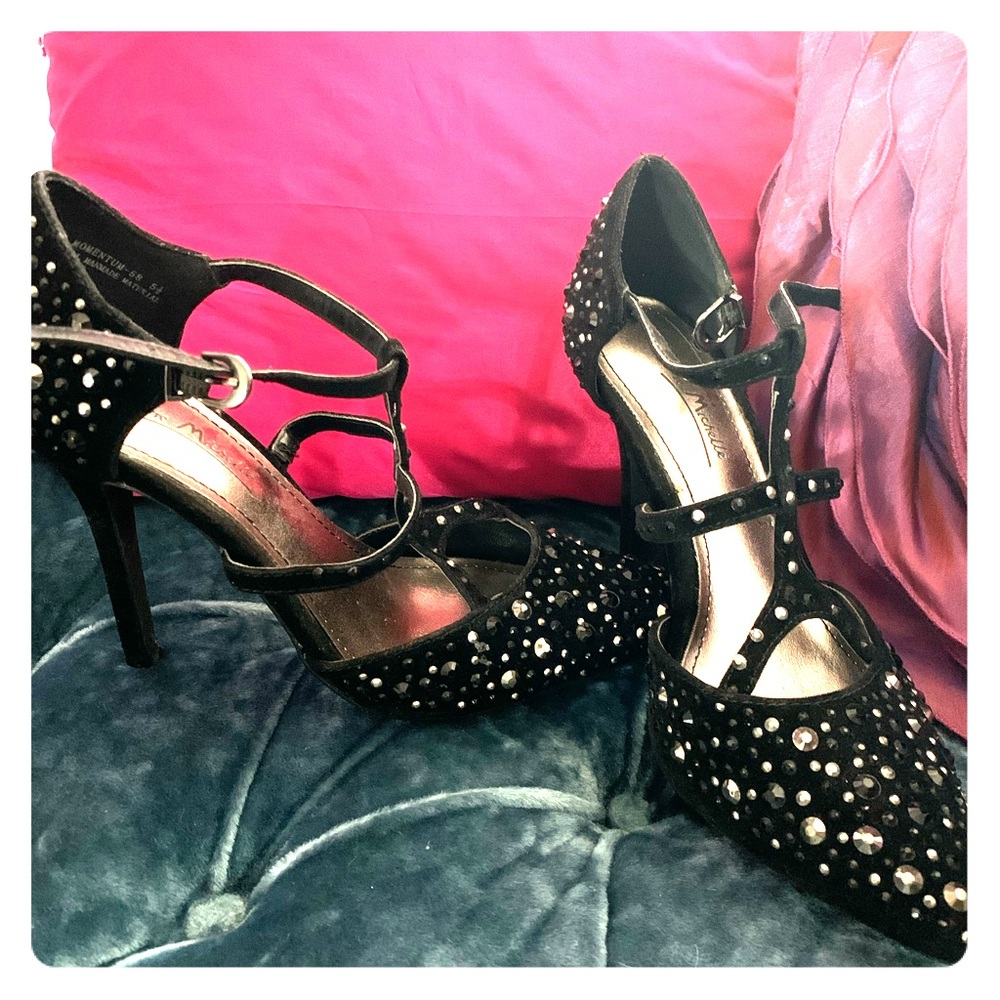 Black Ankle Strap Pumps
